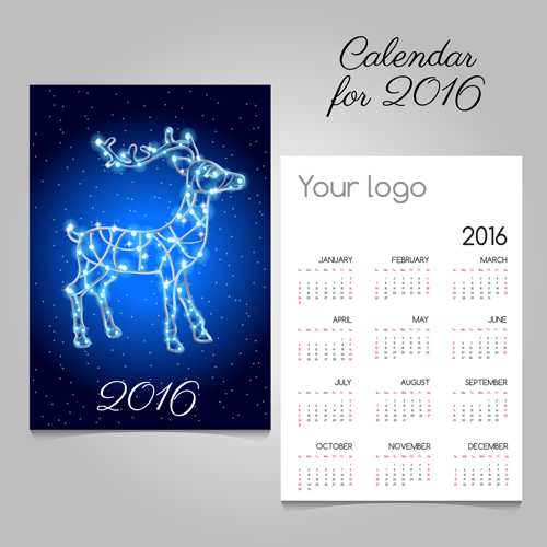 2016 calendars with christmas cards vector set 13 christmas cards calendars 2016   