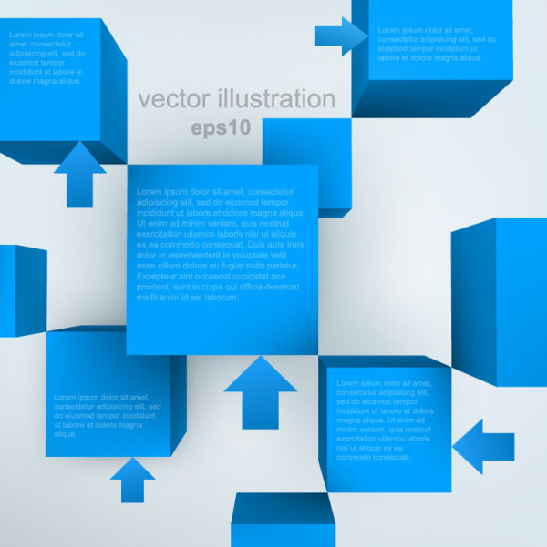 Elements of 3d objects vector background set 01 objects elements element   