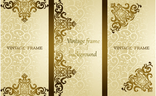 Luxury vintage frame vector background vintage Vector Background luxury background   