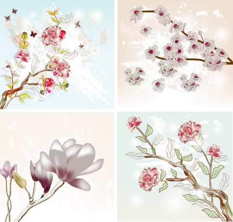 free vector Exquisite with Flowers 01 flowers exquisite   