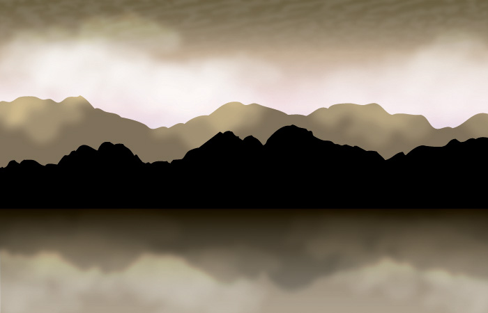Mountains with clouds fog vector background Vector Background mountains mountain fog clouds   