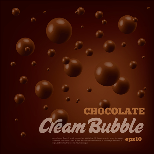 Chocolate cream bubble vector background 02 cream chocolate bubble background   