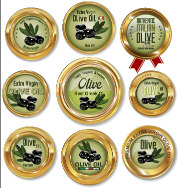 Luxury olive oil gold labels vector 01 olive oil olive luxury labels label   