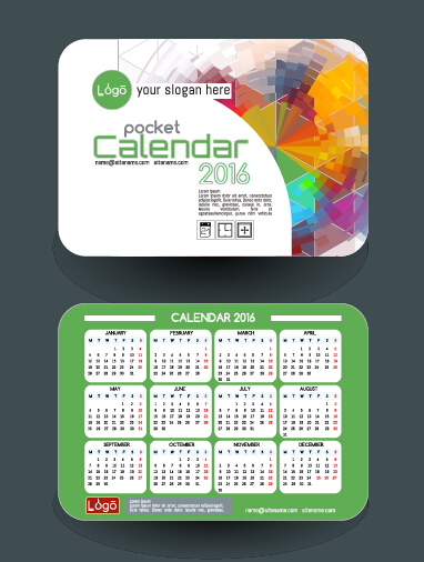 Calendar 2016 with business cards vector 06 cards calendar business 2016   