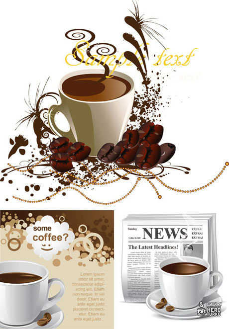 Coffee design Vector Graphic Shannon newspapers coffee cup coffee beans coffee   