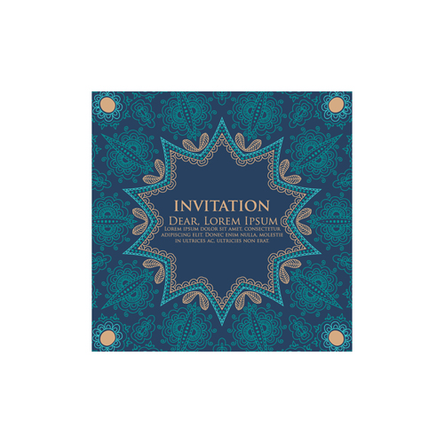 Round floral pattern invitation cards vector material 01 pattern invitation cards invitation floral pattern   