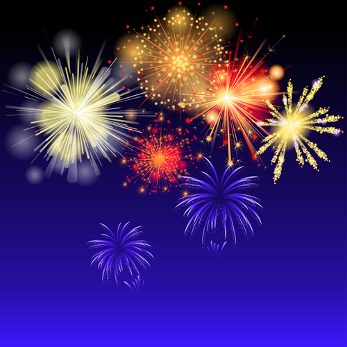 Beautiful holiday fireworks vector background 01 Vector Background holiday Fireworks beautiful background   