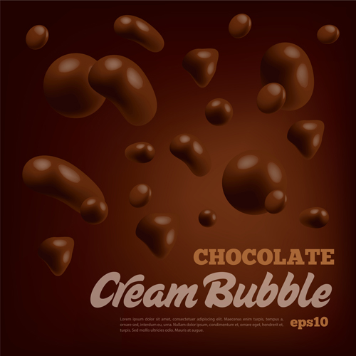 Chocolate cream bubble vector background 01 cream chocolate bubble background   