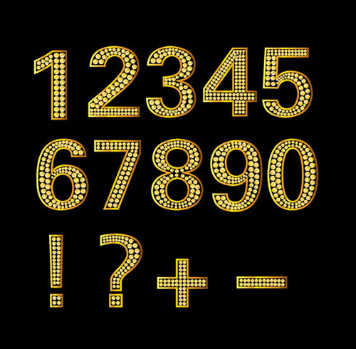 Diamond and golden number with symbol vector symbol number golden diamond   