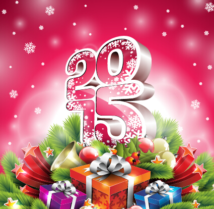 Christmas with new year 2015 creative vector 02 new year creative christmas 2015   