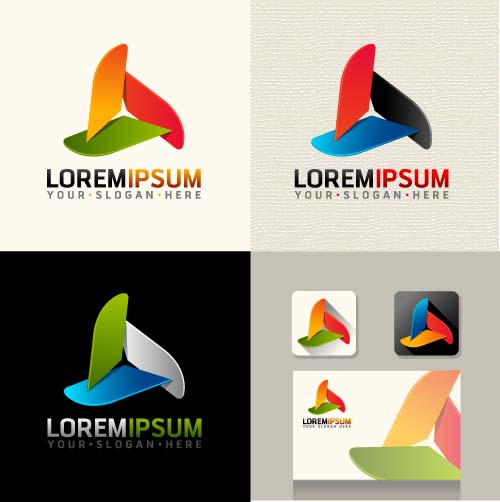 Creative company logos with business vectors 04 logos creative company business   
