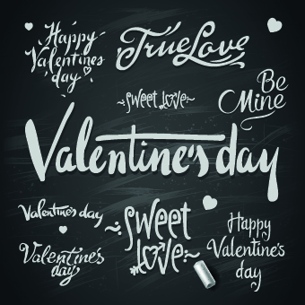 Happy Valentines Day text elements vector 02 valentines Valentine happy elements element   