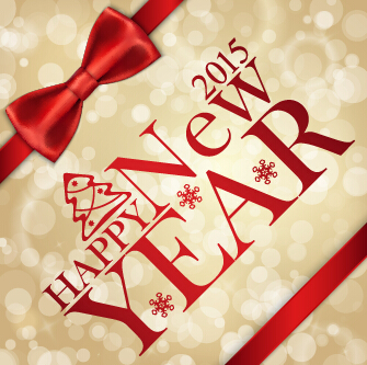 2015 new year red bow cards vector new year cards 2015   