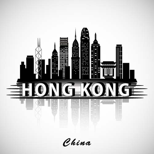 Hong Kong city background vector Hong Kong city background   