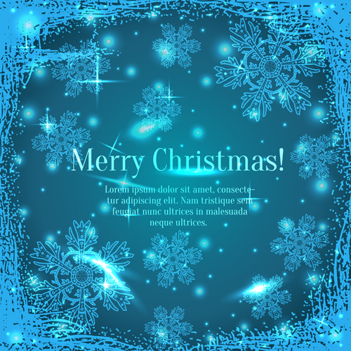 Shiny Blue Merry Christmas cards design vector 01 shiny merry christmas cards card blue   
