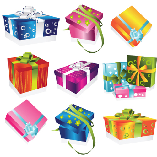 Vivid Colored Gifts Box vector graphics 04 vivid gift colored box   