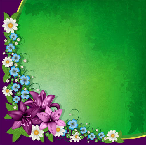 Retro backgrounds with flower vector Retro font flower   