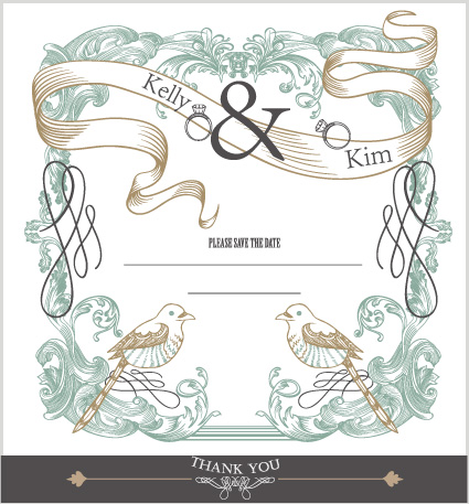 Set of wedding card design elements vector 03 wedding card wedding elements element card   