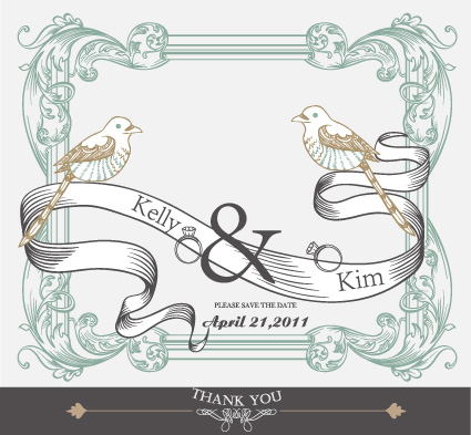 Set of wedding card design elements vector 01 wedding card wedding elements element card   