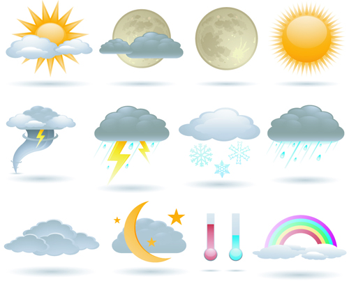 Different Weather icons vector set 01 weather icons weather icons different   