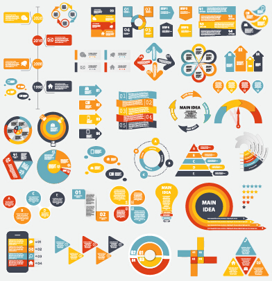 Infographic elements material vector set 07 material infographic elements element   