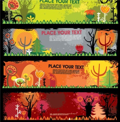 Autumn design elements banner vector banner autumn   