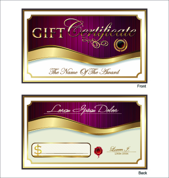 Golden style gift certificate design vector 03 style golden gift certificate   