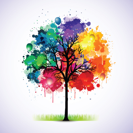 Creative Colorful tree design elements vector 01 tree creative colorful   