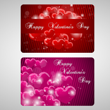 Shiny valentines day gift cards set 07 valentines shiny gift cards day cards   
