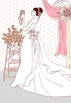 Sweet wedding set 96 vector sweet marriage vector curtain South Korean material rose marriage flowers bride   