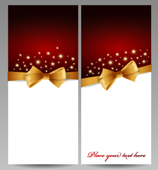 Gorgeous 2015 Christmas cards with bow vector set 02 gorgeous christmas cards bow 2015   