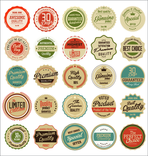 Vintage round stamp label vector 02 vintage stamp round label   