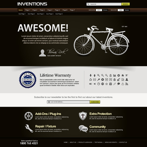 Bike website template vector material 02 website template material bike   