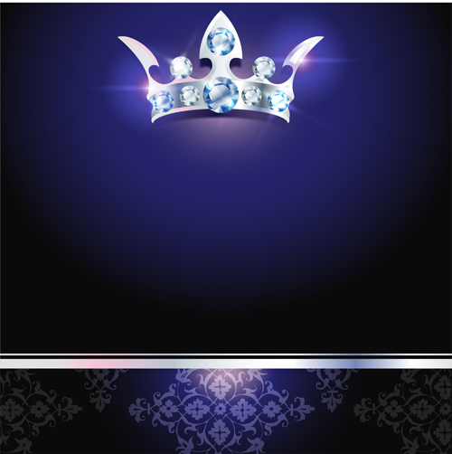 Diamond crown with dark blue VIP invitation card vector 13 vip invitation diamond dark crown card blue   