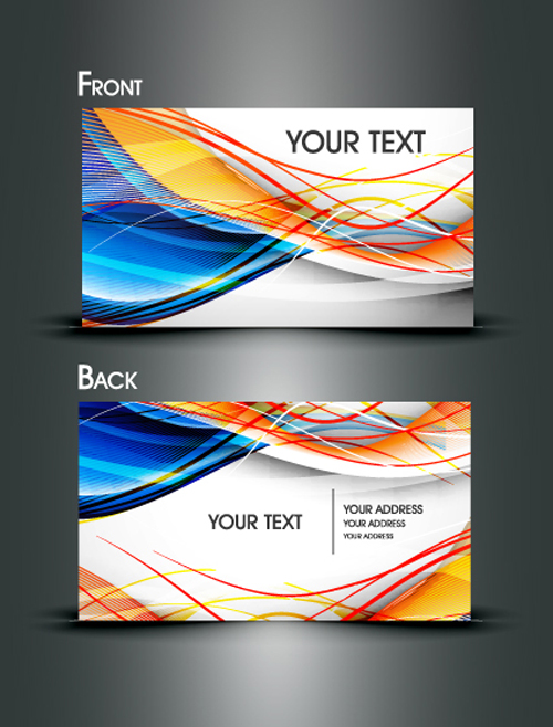 Dynamic lines with business card vector 01 lines dynamic business card business   