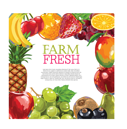 Vector farm fresh fruit background design 02 fruit Farm-Fresh background   