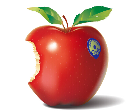 Bite of red apple vector graphic Bite apple   