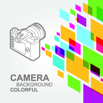 Camera with colorful background vector 02 colorful background colorful camera background vector background   