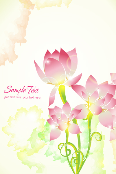 Flower illustrations vector background 03 Vector Background illustrations illustration flower background   