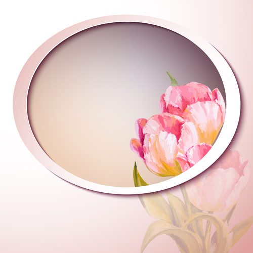 Pink flower hand drawn backgrounds vector 10 pink hand flower drawn backgrounds   