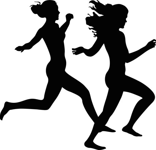 Running girl design vector silhouettes graphics silhouettes silhouette running girl   