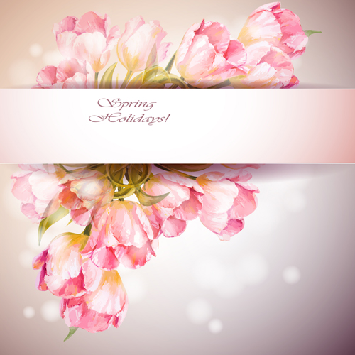 Pink flower hand drawn backgrounds vector 06 pink hand flower drawn backgrounds   