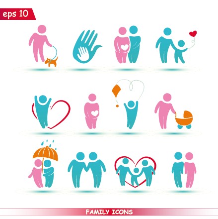 Creative family icons design graphic vector icons icon family creative   