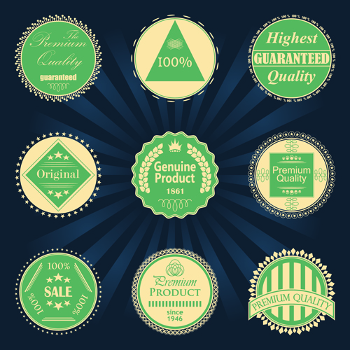 Vintage green quality badge vector vintage quality badge   