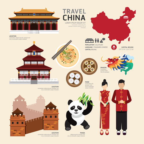 Travel and cultural elements vector material 03 travel material cultural   