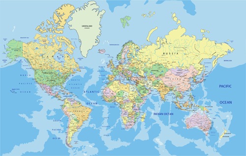 Detailed world map vector graphics 02 world map map vector map detailed   