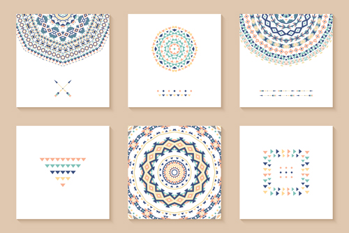 Ethnic pattern cards design vectors 03 Pattern card pattern ethnic cards   