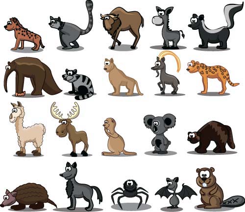 Cute wild animal cartoon style vector 02 wild cute cartoon Animal   