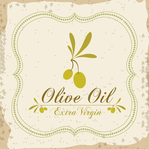 Olive oil retro frame vector set 06 Retro font olive oil olive oil frame   