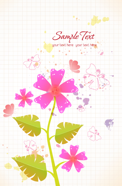 Flower illustrations vector background 02 Vector Background illustrations illustration flower   